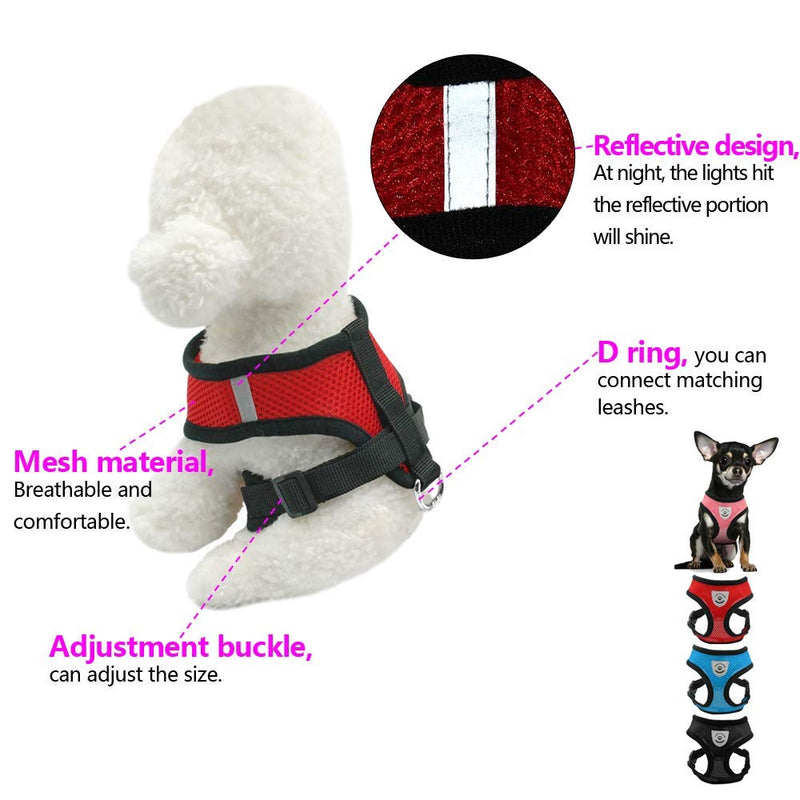 SpeedPets Reflective Breathable Mesh Small Dog Pet Harness Puppy Vest (Medium, Black) Medium - PawsPlanet Australia