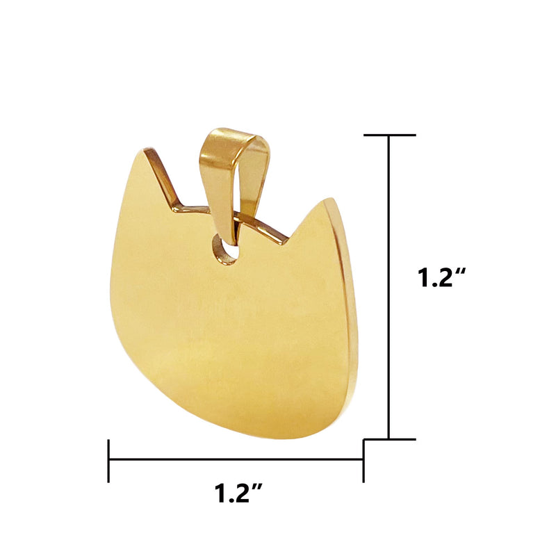 5 Pack Cat Head Pet ID Tags Cat Name Blanks Stainless Steeel Blank Stamping Tags with Hole Collar Tags Metal Kitty Charms Necklace Bracelet Disc DIY Pendants, Gold - PawsPlanet Australia