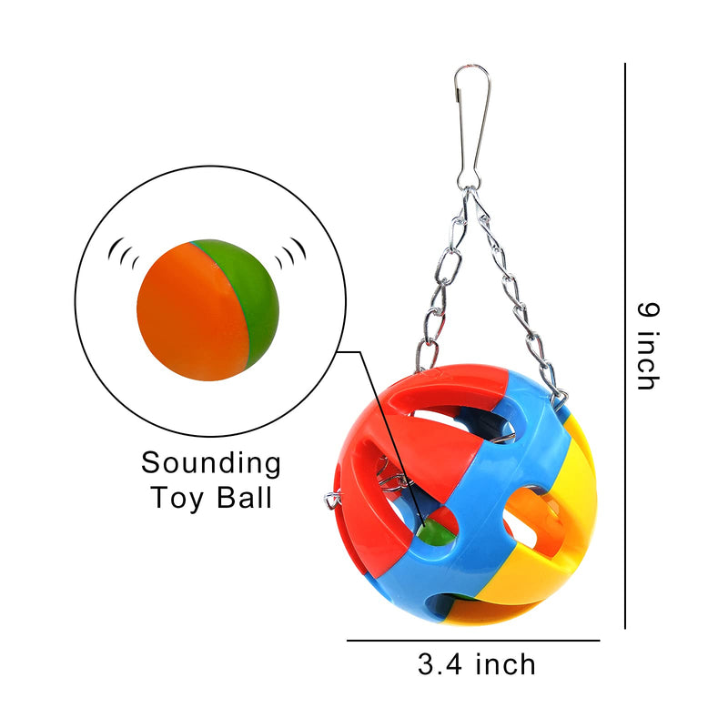 Andiker Bird Parrot Toys, 5Pcs Bird Swing Toys Bird Chew Toys Colorful Pet Bird Toys with Bell Pendant Suspension Bridge Wood Hanging Bell Ball for Small Birds, Parrots, Parakeets Cockatiels - PawsPlanet Australia