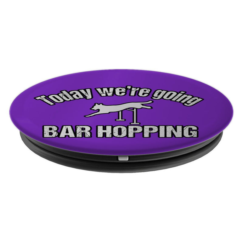 [Australia] - Agility Dog Bar Hopping Purple PopSockets Grip and Stand for Phones and Tablets Black 