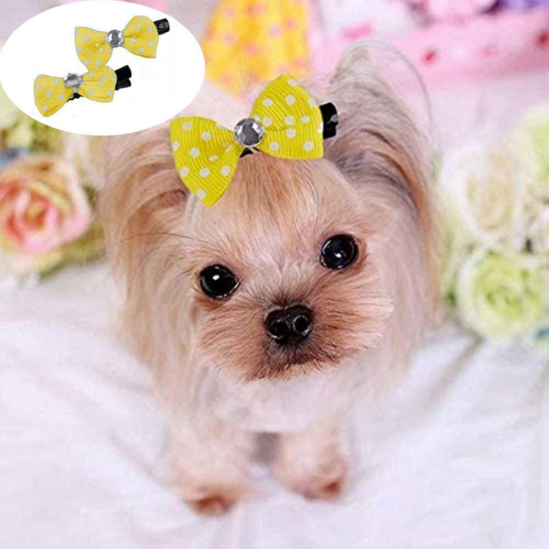 NA 20Pcs Dog Hair Bows Hair Clips Bow Pattern Hair Clips Set Pet Dog Cat Hairpin Pet Grooming Products Puppy Grooming Hair Accessories for Puppies Cats and Other Small Pets (Random Color) - PawsPlanet Australia