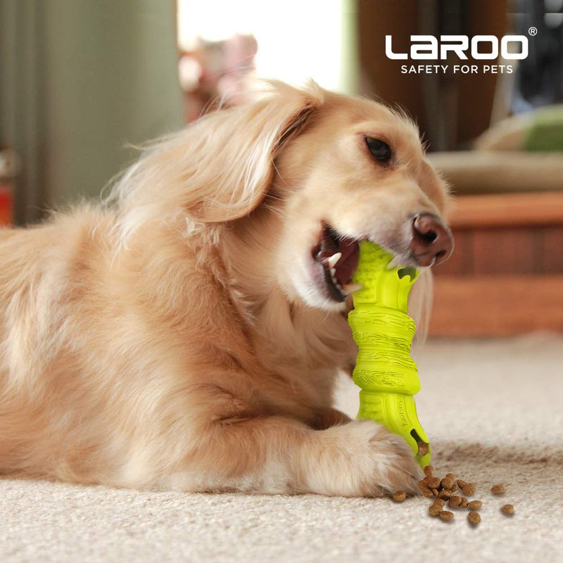 LaRoo Interactive Dog Toy, Pets Dog Snack Dispenser Interactive Dog Toy Dog Treat Dispensing Yummy Bone Feeder Toy Dog Chew Toy (16cm Bone Green) 16cm Bone Green - PawsPlanet Australia