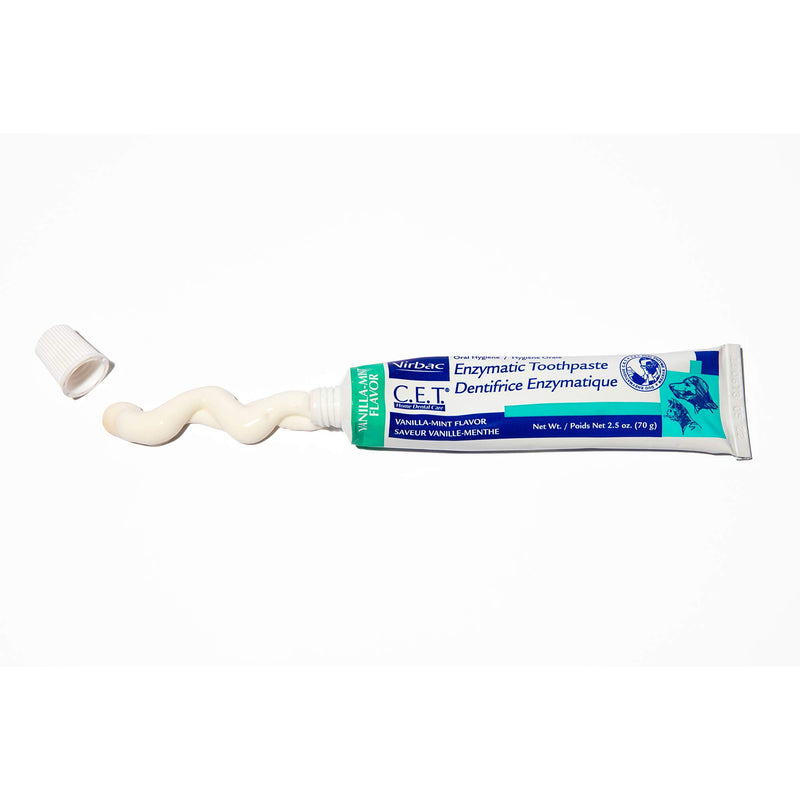 Virbac CET Enzymatic Toothpaste| Eliminates Bad Breath by Removing Plaque and Tartar Buildup | Best Pet Dental Care Toothpaste Vanilla Mint - PawsPlanet Australia