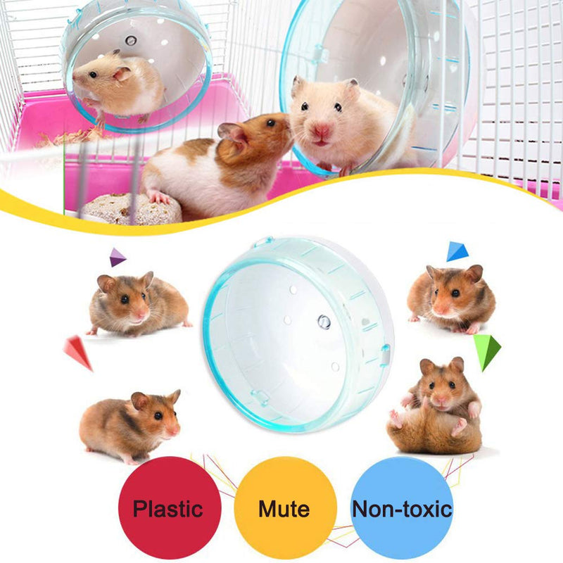 GOLDEAL 4.7 Inches Silent Hamster Wheel, Hamster Toys for Hamster Cage, Super Mute Spinner Exercise Running Wheel for Hamsters, Gerbils, or Mice Blue - PawsPlanet Australia