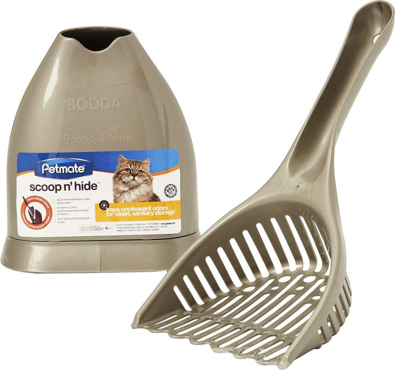 PETMATE Scoop'N Hide Litter Scoop Brushed Nickel - PawsPlanet Australia