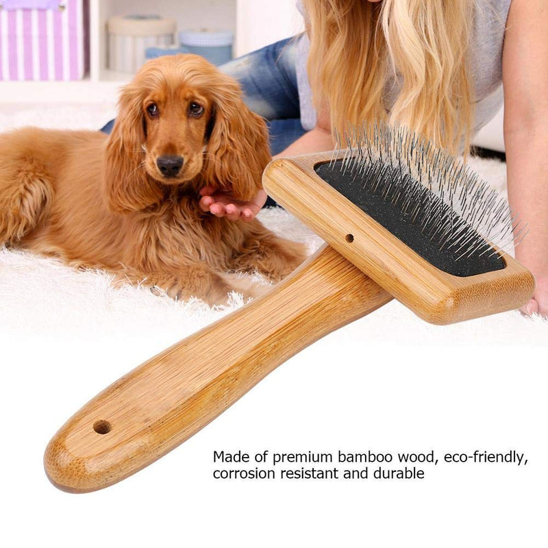 [Australia] - Dog Shedding Comb Bamboo Slicker Dog Cat Grooming Brush Massage and Stimulate Healthy Comb for Dogs, Cats with Short or Long Hair #1 