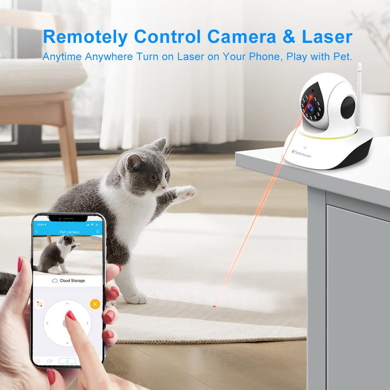 Pet Camera, VStarcam Cat Camera with Laser Wireless Dog Camera 1080P Cat Toys, Night Vision Sound Motion Alerts, APP Remote Control Home Security Camera for Pet &Baby - PawsPlanet Australia