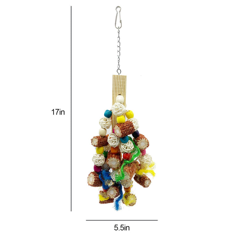 [Australia] - Deloky Bird Block Knots Tearing Toy -Natural Corn Cob Parrot Chewing Toy Suggested for Macaws Cokatoos,Parakeets, Conures, African Grey and a Variety of Amazon Parrots 