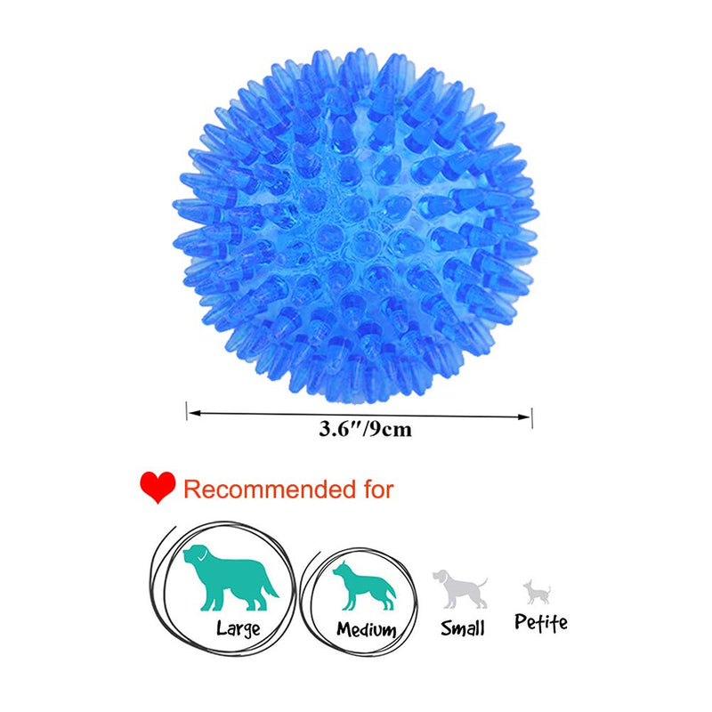 [Australia] - Orgrimmar 3 Pieces Pet Squeaky Chewing Balls Dog Soft Stab Balls Cleaning Teeth Toys Balls with High Bounce for Small Medium Large Pet Dog Cat Toys Size M/3.6inch 