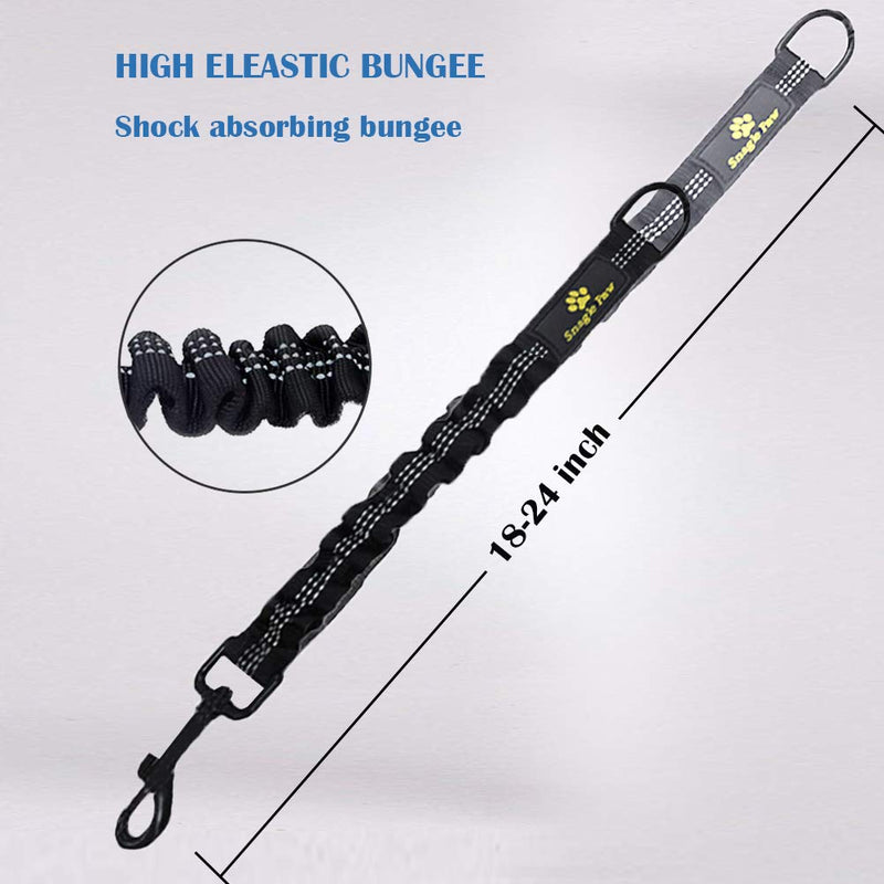 Bungee Leash Extension Attachment, 18" Shock Absorbing Lead Extension Absorber, Prevent Injury on Arm and Shoulder & Save Dogs from Getting Hurt, Great for Bicycle, Running, Walking Black - PawsPlanet Australia