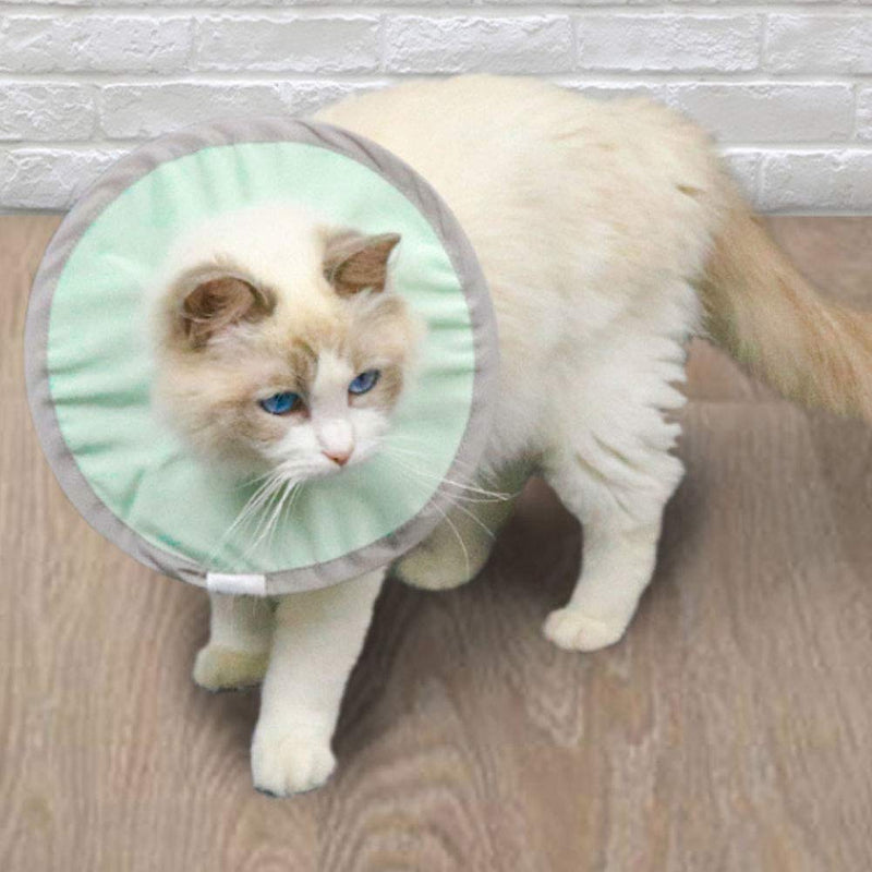 KUIDAMOS Pet Cat Anti-Licking Elizabethan Collar After Operation,Anti-bite Light Breathable Collar,Not Block Sight Cloth Collar,for Cats After Surgery(L) L - PawsPlanet Australia