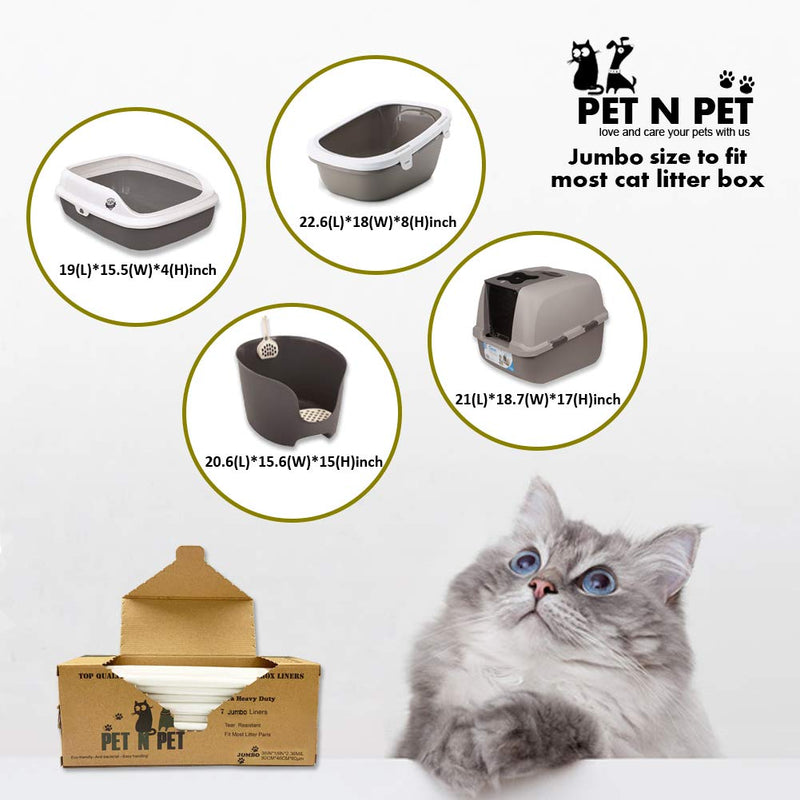 [Australia] - PET N PET Cat Litter Box Liners,Drawstring Litter Liner Bags for Litter Box,Jumbo Cat Litter Pan Liners,Heavy Duty Litter Liners Eco Friendly Pet Cat Supplies Jumbo 7 Liners 