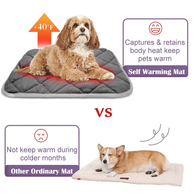 Self Heating Cat Mat Thermal Pet Bed Mat 35.5"x 22.5" Self-Warming Pet Crate Pad Large 35"x23" - PawsPlanet Australia