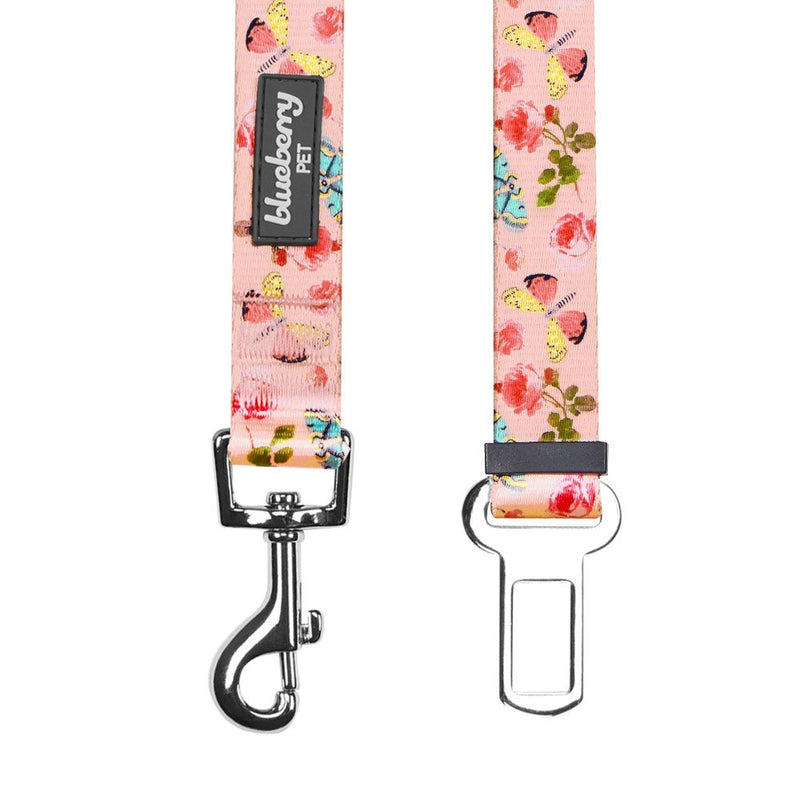 [Australia] - Blueberry Pet 20+ Patterns Spring Scent Floral Collection - Collars, Martingale Collars, Harnesses or Leashes for Dogs, Matching Lanyards for Pet Lovers, Personalized for Collars Pack of 1 Seatbelt - 1" * 16.5"-25.5" Pastel Pink 