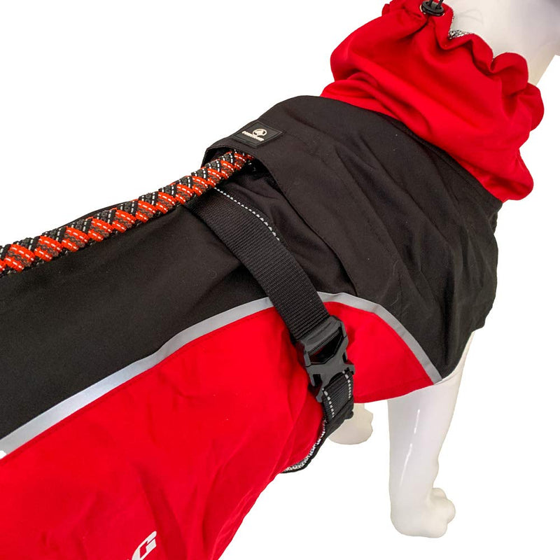 Cross Hiking Dog Coat, Waterproof for Dogs, Thermoregulating Lining, Nanga Red, Size 65 cm - 383 g - PawsPlanet Australia