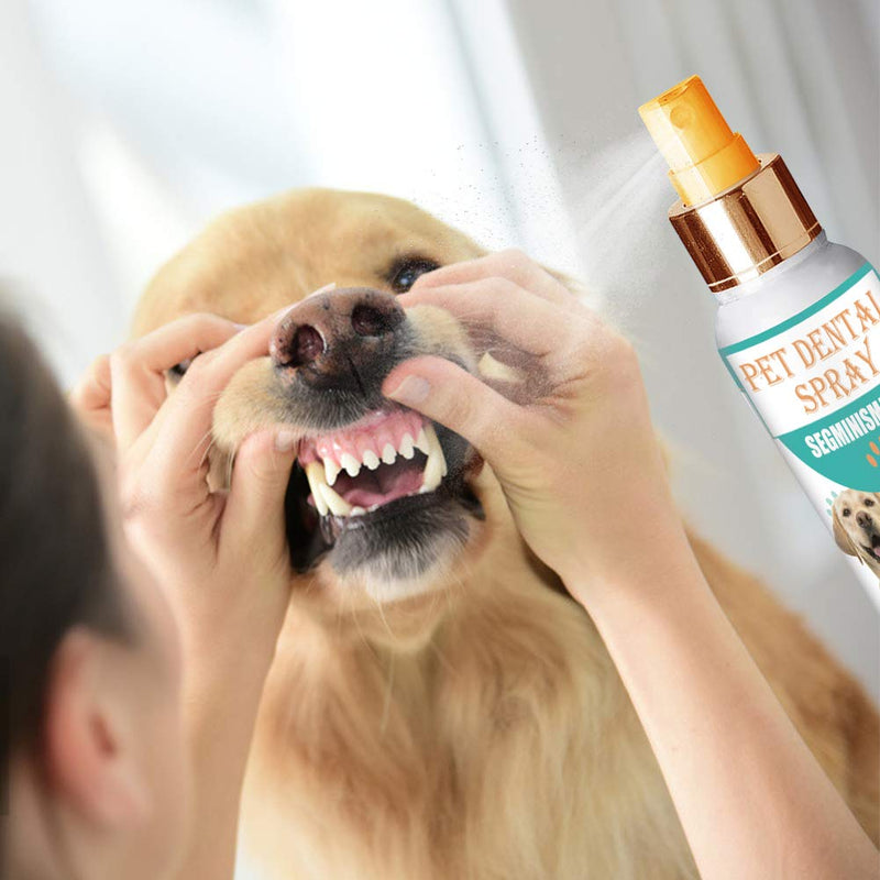 SEGMINISMART Pet Dental Spray, Pet Breath Freshener,Pet Fresh Breath Spray,Dog Dental Spray,Dog Cat Dental Spray Care Cleaner - PawsPlanet Australia