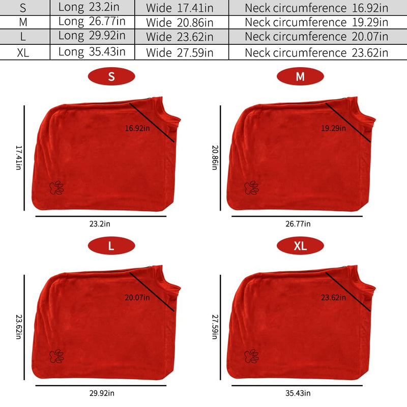 UOMIO Dog Dry Bag, Dog Bathrobe for Swimming or Rain Hiking, Super Absorbent S Red - PawsPlanet Australia