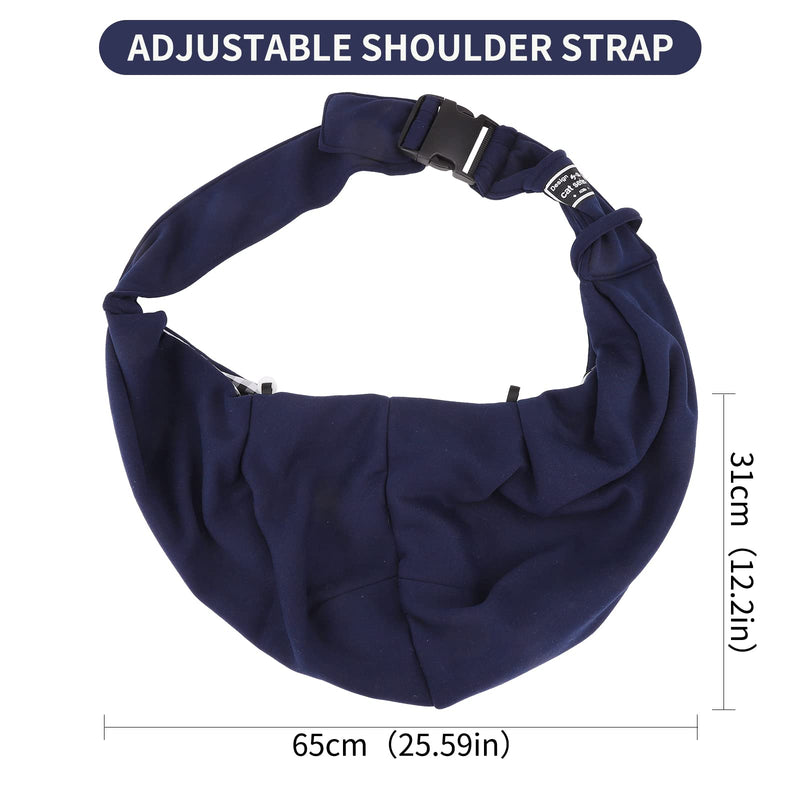 GLAITC Small Dog Puppy Sling Carrier,Puppy Sling Carry Bags Adjustable Hands Free Cat Carry Bag with Pocket and Safety Belt Carrier for Small Dogs and Cats Outdoor Walking Travel Shopping Blue - PawsPlanet Australia