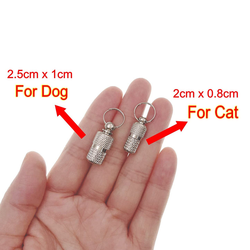 JZK 8 Pcs Dog ID tag Barrel with Name Address Phone Number Ticket, Dog tag Capsule for Collar, Dog id Tube, Small cat ID tag, pet id tag - PawsPlanet Australia