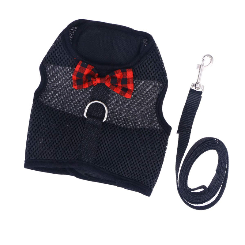 POPETPOP Small Pet Harness with Lead Guinea Pig Rabbit Harness Hamster Vest Lead Size S (Black) - PawsPlanet Australia