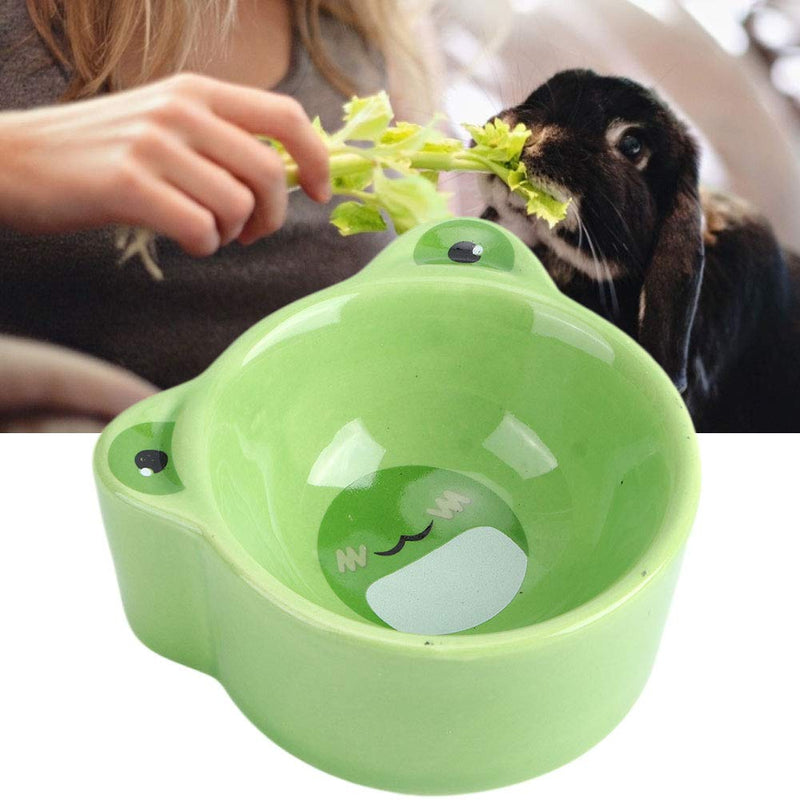 Ceramic Hamster Bowl, Cartoon Animal Shape Food Water Feeding Bowls for Chinchilla Guinea Pig Rabbit Small Animals(Frog) Frog - PawsPlanet Australia