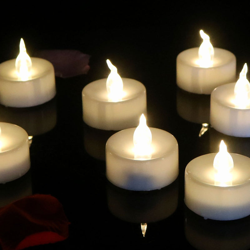 Youngerbaby 24pcs Warm White Timing Function Battery Operated Candles, Flicker Flameless Led Tea Light Candles with Timer 6 Hrs on 18 Hrs Off in 24 Hours Cycle for Wedding, Party,Home Decorations 24pcs Timer -Flickering Warm White - PawsPlanet Australia