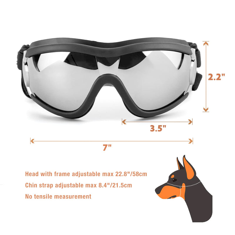 PETLESO Dog Goggles - Large Dog Eye Protection Goggles Windproof Sunglasses for Medium Large Dog Black - PawsPlanet Australia