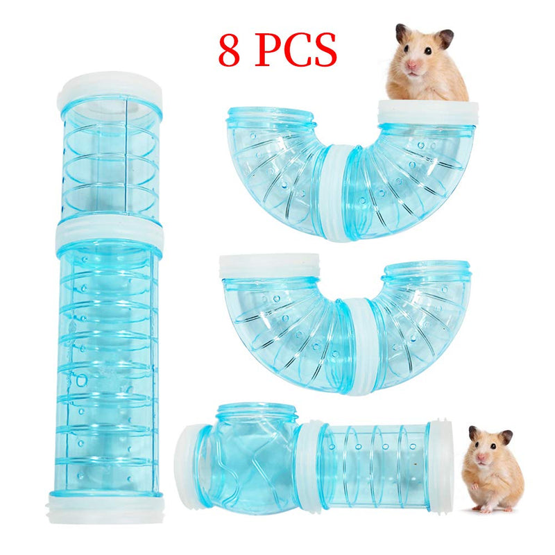 WishLotus Hamster Tubes, Adventure External Pipe Set Transparent MaterialHamster Cage & Accessories Hamster Toys to Expand Space DIY Creative Connection Tunnel Track Rat Toy Blue - PawsPlanet Australia