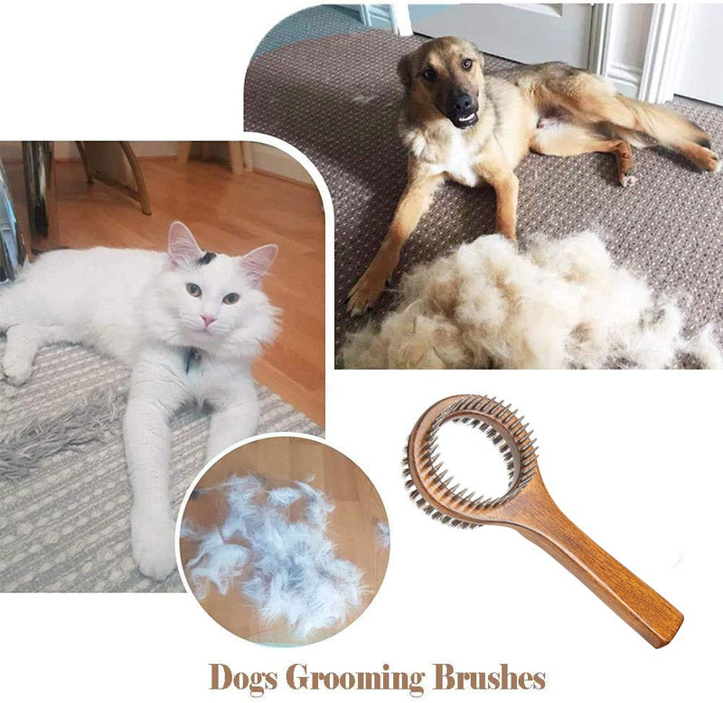 PetGens Dog Undercoat Rake, Grooming Rake for Cats and Dogs, Pet Bristle Brush, Double Sided Wooden Pet Brush For Dogs Cats… - PawsPlanet Australia