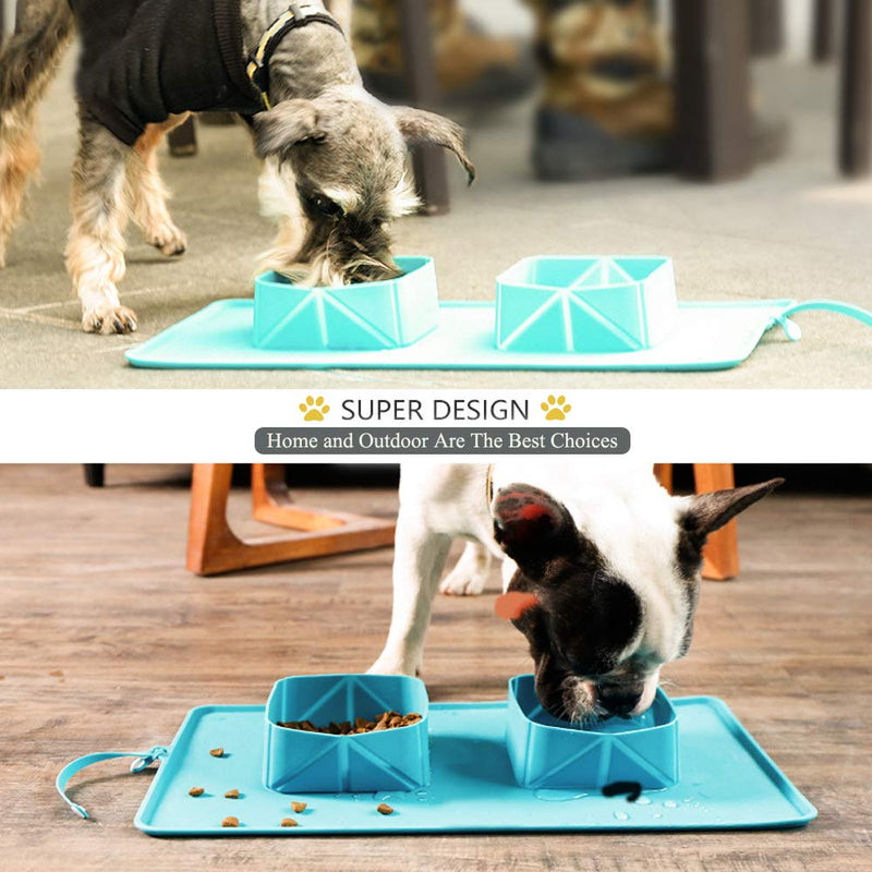 [Australia] - Dog Bowls,Travel Dish,Collapsible Pets Travel Feeder,Food Bowls for Feeding Dogs Cats Puppies Grey 