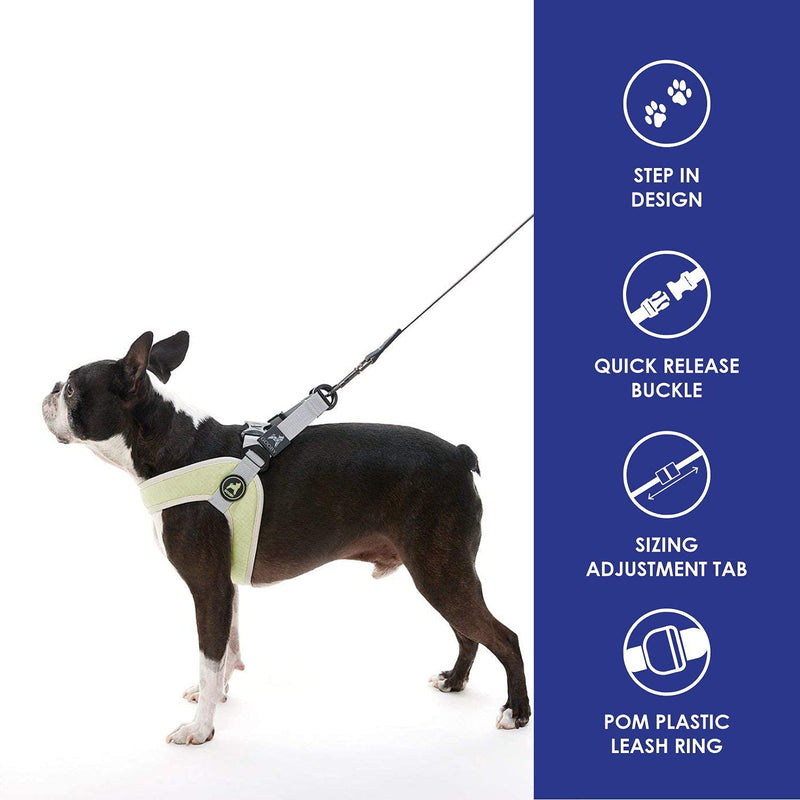 Gooby Simple Step In III Harness - No Pull Small Dog Harness with Scratch Resistant Outer Vest - On the Go Soft Inner Mesh Dog Harness for Medium Dogs No Pull and Small Dogs for Indoor and Outdoor Use Small chest (14.25∼17") Green - PawsPlanet Australia