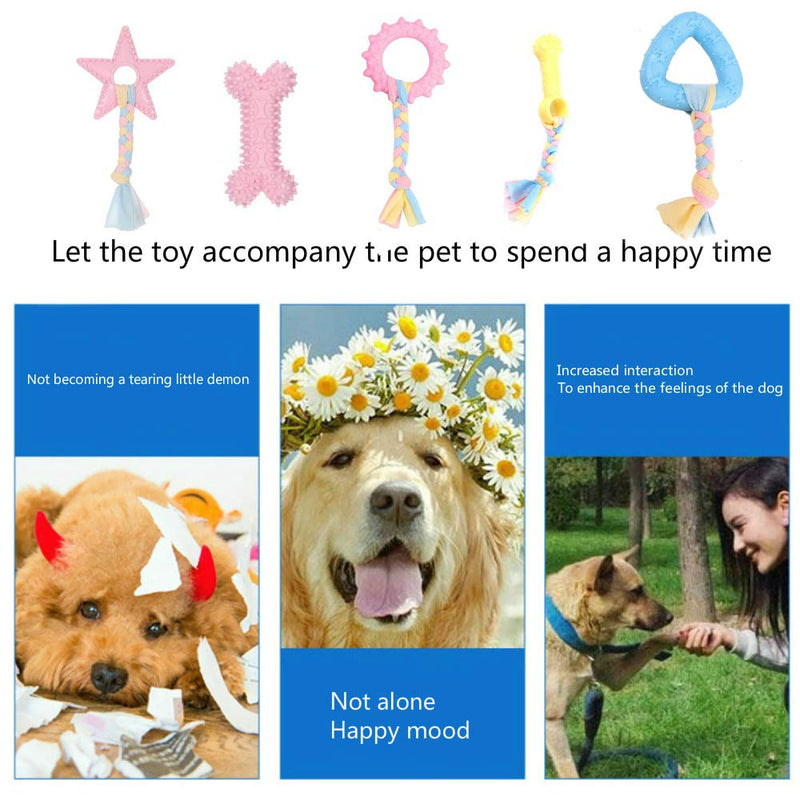 Generies 5PCS Random Puppy Chew Toys Puppy Teething Toys 5 Dog Chew Toys Set Pet Interactive Toys for Small Puppies and Medium Dogs - PawsPlanet Australia