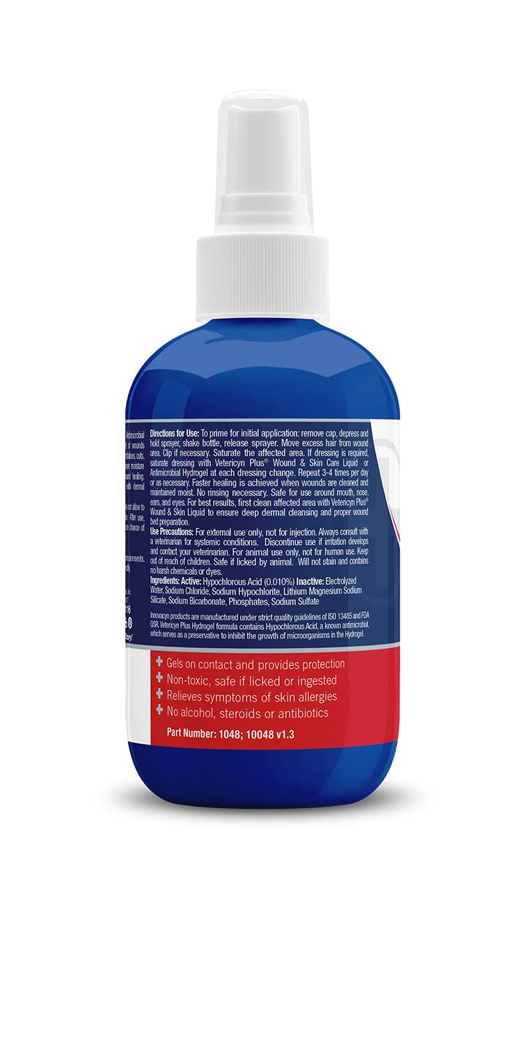 Vetericyn Plus Hot Spot Antimicrobial Hydrogel| Itch and Sore Relief Spray Gel for Dogs, Cats, and All Pets - 3-Ounce - PawsPlanet Australia