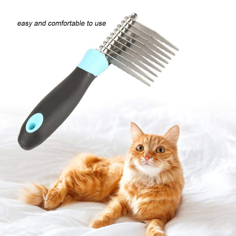 Pet Grooming Massage Comb, Dog Rake Deshedding Dematting Brush Comb,Undercoat Rake for Dogs Brush for Shedding Long Hair (B) B - PawsPlanet Australia