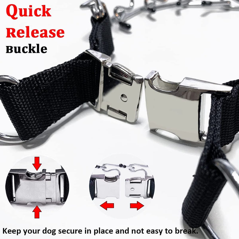 Quick Release Dog Collar Adjustable Stainless Steel Chain Collar with Rubber Caps for Small Medium Large Dogs S:2.25mm,Neck:14''-17'',W:20-45lbs - PawsPlanet Australia