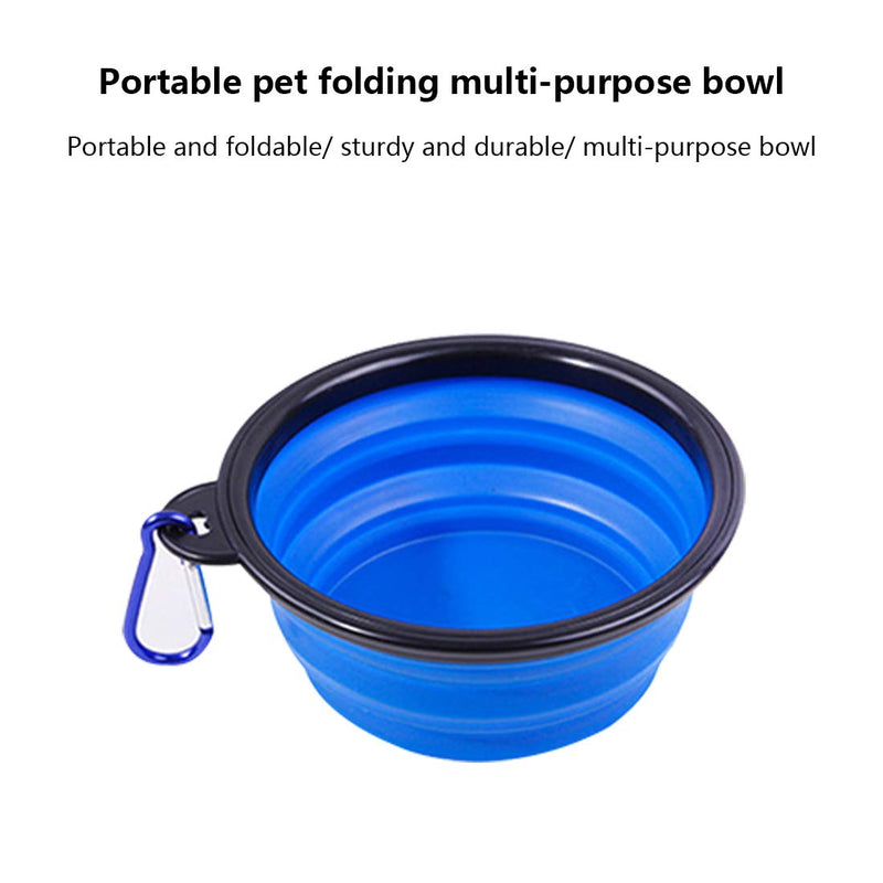 Shapl Silicone Collapsible Dog Bowl with Lid 2-Piece Set | Portable Pet Bowl, Non-Slip Folding Bowl, Outdoor Camping Pet Bowl for Puppy Kitten Food and Water Feeding (Blue) BLUE - PawsPlanet Australia
