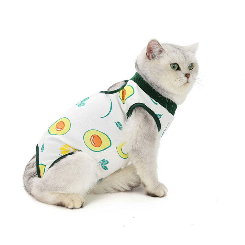 Komate Kitten Professional Surgical Cat Recovery Suit Cat Clothes for Abdominal Wounds Skin Diseases After Surgery E-Collar Alternative Kittens Physiological Clothes Anti Licking (Avocado, S) Avocado - PawsPlanet Australia