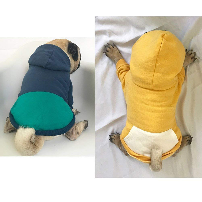 Meioro Pet Clothes Dog Clothes Comfortable Dog Shirt Hawaiian Style Seaside Resort Style Cotton Material Puppy French Bulldog Pug XS Yellow - PawsPlanet Australia