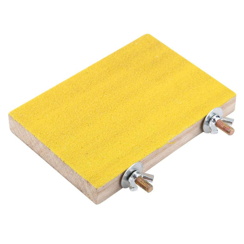 Zerodis Bird Perch Stand Natural Wood Rough Platform Toy Playground Paw Grinding Clean Frosted Board for Pet Parrot Hamster Squirrel(Yellow) Yellow - PawsPlanet Australia