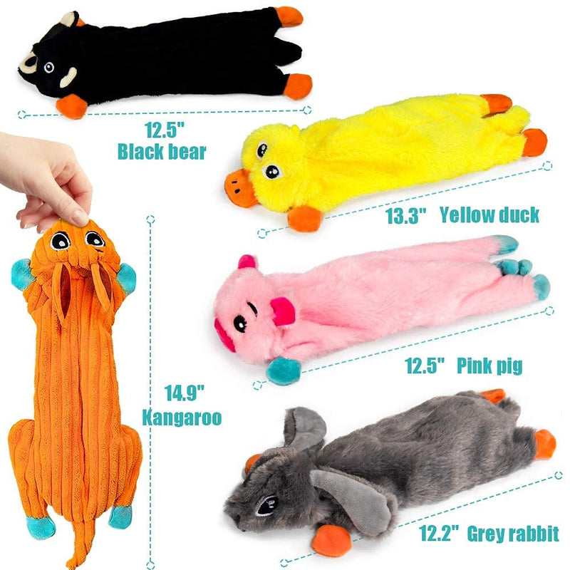 AWOOF Squeaky Dog Toys, Dog Toys Indestructible No Stuffing Durable Plush Dog Chew Toys, Natural Training Puppy Toys for Teething Hunting - PawsPlanet Australia