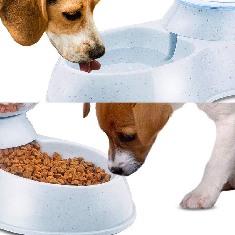 [Australia] - Zento Deals Automatic Self-Dispensing Pet Feeder and Water Dispenser Premium Quality Self-Dispensing Gravity 3.5 liters 1 Gallon Large Capacity Pet Feeder, 3.7 Liters Capacity Pet Waterer 