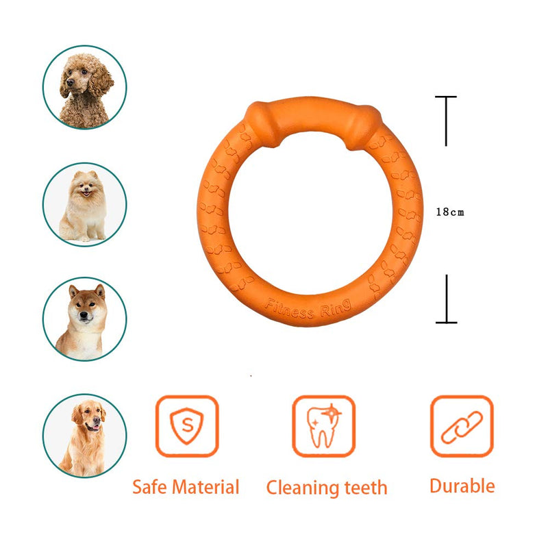 LaRoo Dog Flying Ring Toys,Floating Flying Dog Disc Toys,Summer Pet Training Outdoor Durable Chew Toys for Medium and Large dogs (Small Orange/18cm) Small Orange/18cm - PawsPlanet Australia