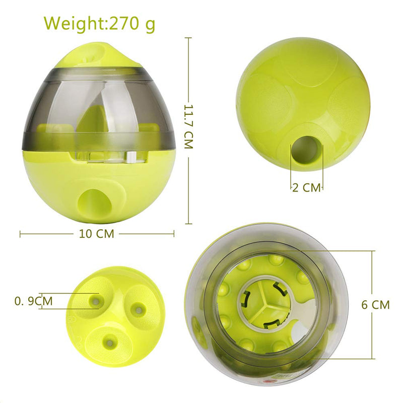 Zellar Treat Dispensing Dog Toy - Dog Treat Ball/Food Dispenser/Interactive Toys/Slow Eating IQ Treat Ball for Small Medium Dogs and Cats (Green) - PawsPlanet Australia