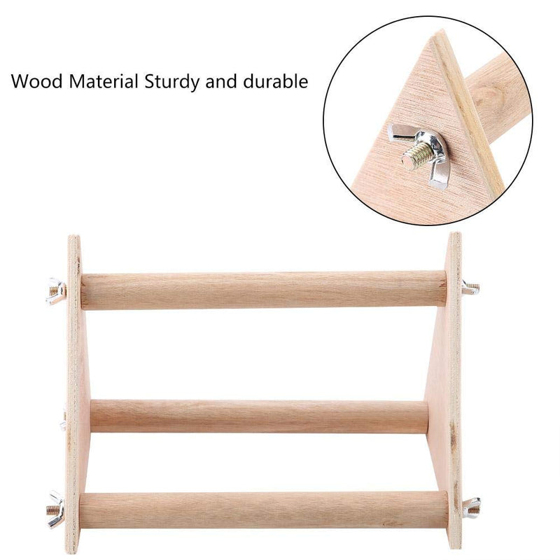 [Australia] - Bird Triangle Perch Pet Birds Standing Bar Funny Wooden Activity Training Toy for Macaw African Greys Budgies Parakeet Cockatiel Cockatoo Lovebird 