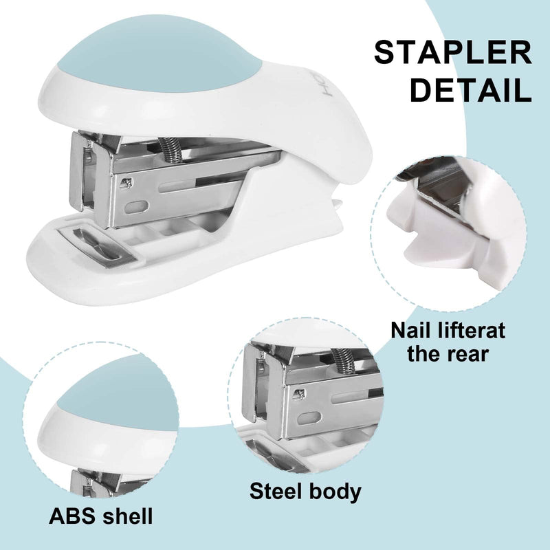 Zimoer Mini Stapler Set 24/6, Small Mini Stapler, Mini Stapler, Stapler Set, Small Stapler, Small Stapler, Staple Set, for Schools, Workplaces, Families, Students, Companies (Blue) Blue - PawsPlanet Australia