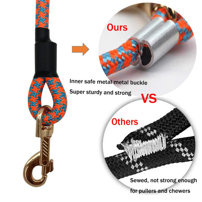 [Australia] - Shorven Nylon Strong Dog Rope Lead Leash Training Dog Lead with Soft Handle 6-20 FT Long (Dia:0.3" 20FT) Blue/Black 