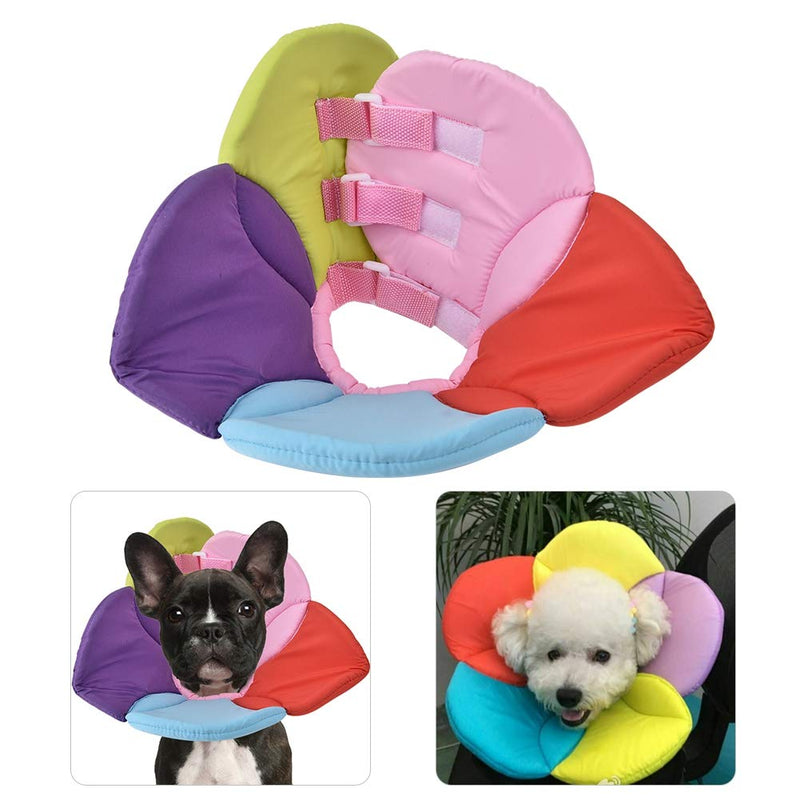 Protective Pet Collar Colorful Recovery Collar Pet Protection Collar Pet Anti-Biting Ring Collar Protective Wound for Cat After Surgery(S) S - PawsPlanet Australia