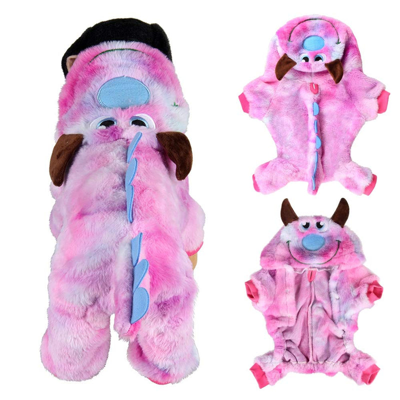 [Australia] - Capaboo Dog Outfits Warm Plush Hoodie Dog Costumes Bubble Dragon Halloween Christmas Cosplay Clothes for Small and Medium Pet Dogs 