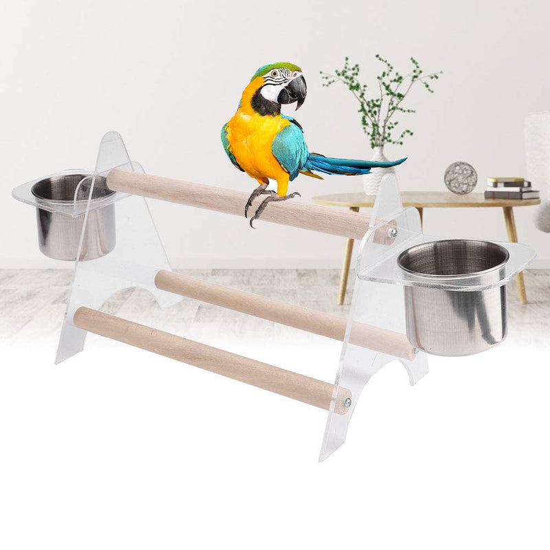 Parrot Bird Perch Stand Multi-purpose Portable Wooden Parrot Play Stand Bird Playground Play Gym with Feeder for Cockatiels Conures African Greys Parakeets Finch Love Birds - PawsPlanet Australia