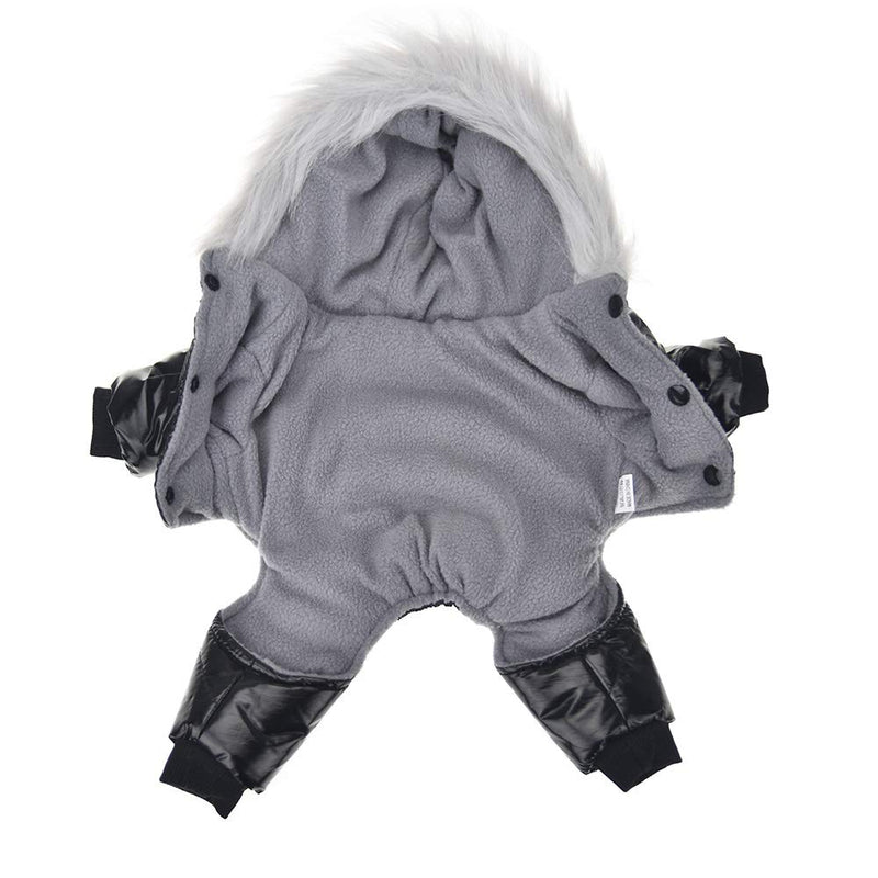 [Australia] - MUYAOPET Waterproof Pet Clothes for Dog Winter Warm Dog Jacket Coat Dog Hooded Jumpsuit Snowsuit L Black 
